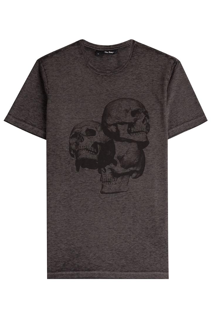 The Kooples The Kooples Printed Cotton T-shirt - Grey
