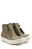 Rick Owens Rick Owens Leather Island Dunk Sneakers - Grey