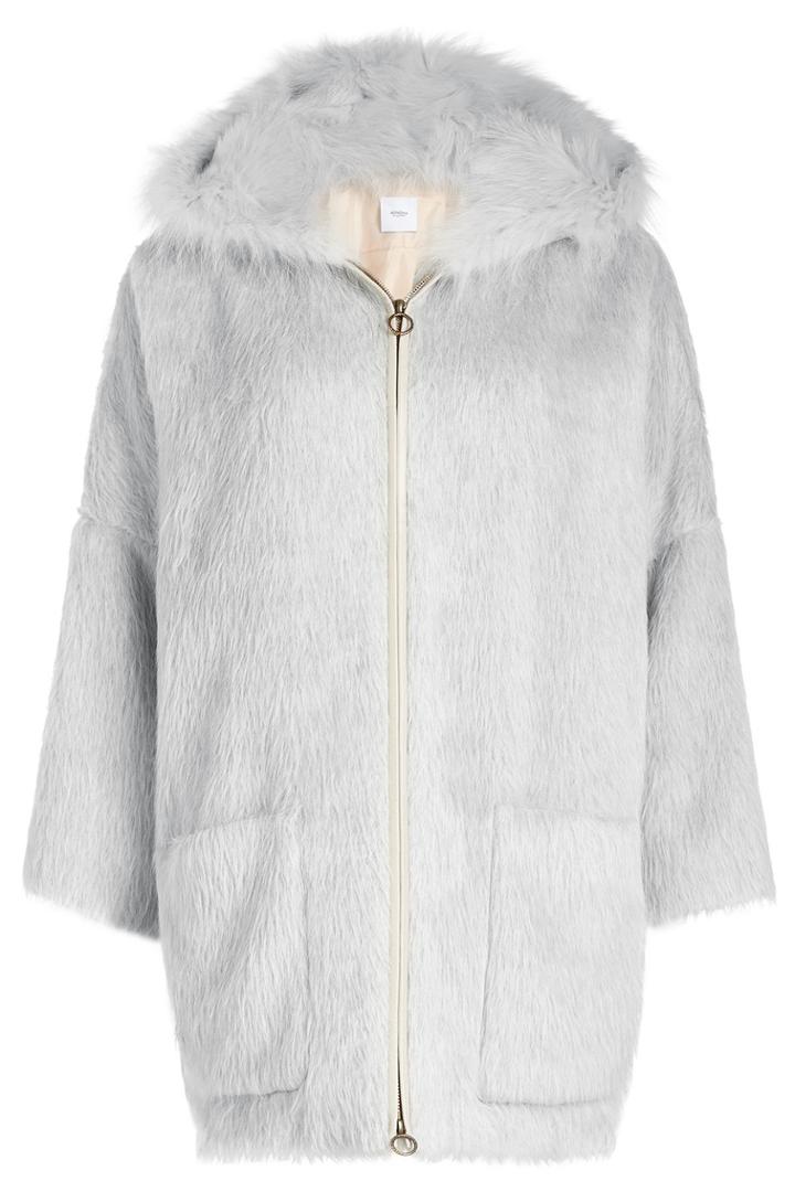 Agnona Agnona Alpaca And Wool Coat With Fox Fur