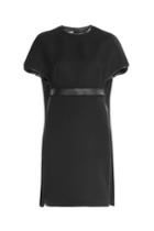 Valentino Valentino Cape Dress With Virgin Wool, Silk And Leather - Black