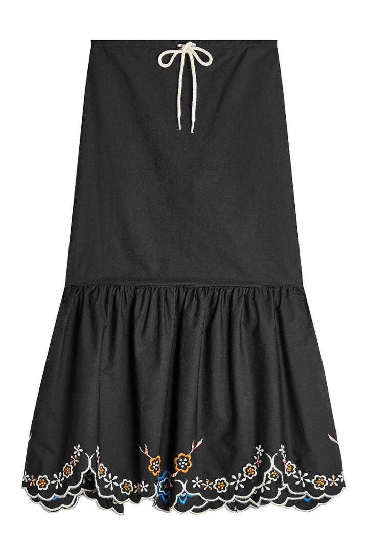 See By Chloé See By Chloé Embroidered Cotton Skirt