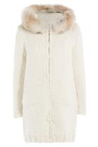 Woolrich Woolrich Knit Cardigan With Fur Collar