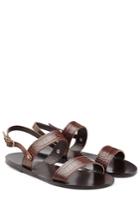Ancient Greek Sandals Ancient Greek Sandals Croc-embossed Flat Leather Sandals