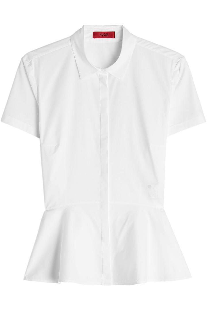 Hugo Hugo Cotton Blend Peplum Shirt