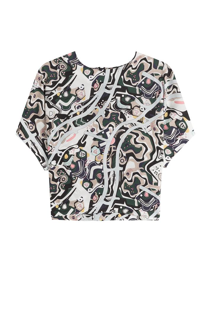 Msgm Msgm Printed Silk Top