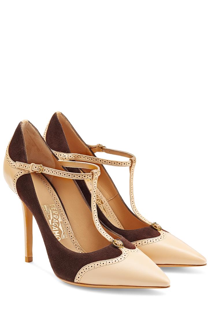 Salvatore Ferragamo Mary Jane Leather Pumps