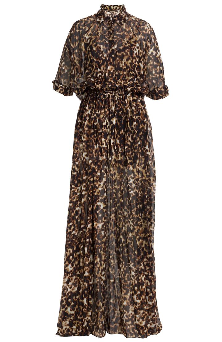 Roberto Cavalli Printed Silk Chiffon Maxi Dress