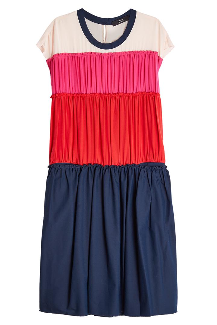 Steffen Schraut Steffen Schraut Color Block Silk Dress