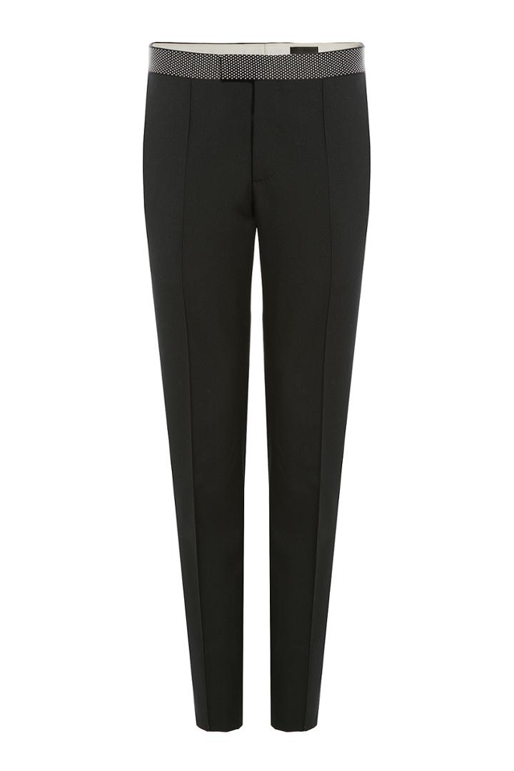 Alexander Mcqueen Alexander Mcqueen Wool-mohair Pants With Stud Embellished Waistband - White