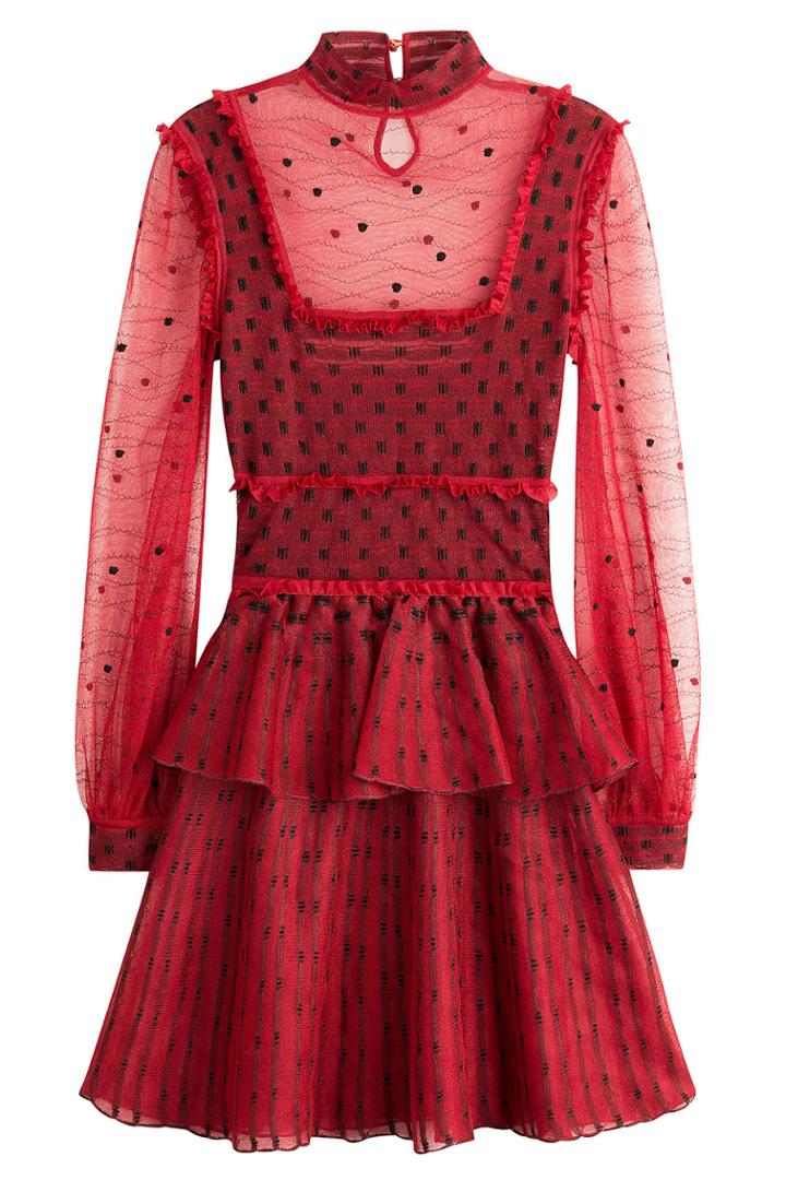 Alexander Mcqueen Alexander Mcqueen Embroidered Dress With Silk And Wool