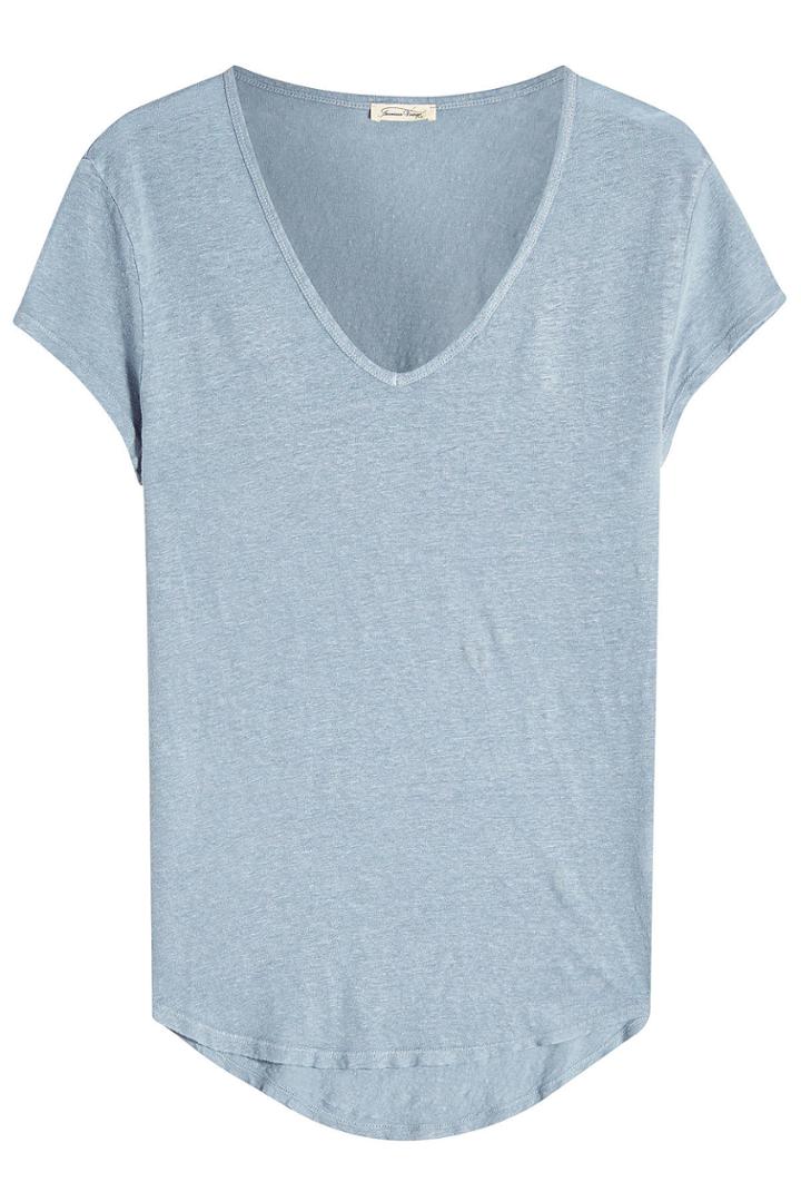 American Vintage American Vintage V-neck Linen T-shirt