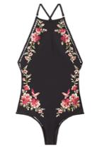 Zimmermann Zimmermann Embroidered Swimsuit With Cut-out Detail - Black