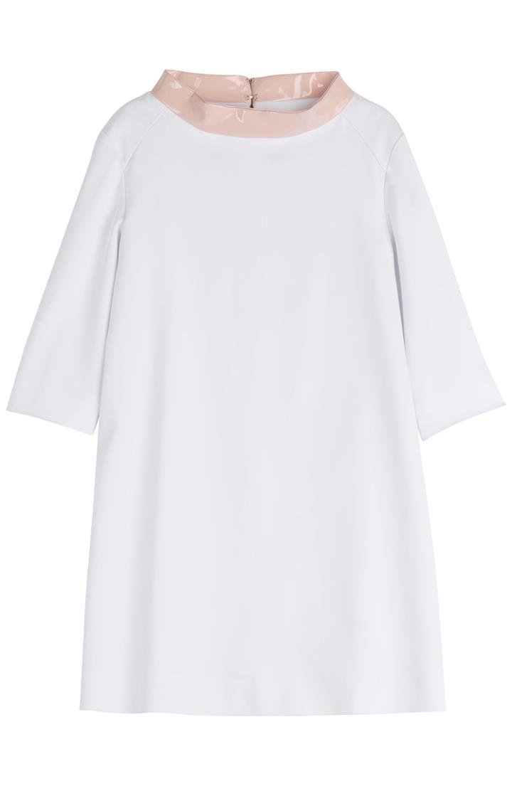 Courreges Mini Dress With Textured Collar