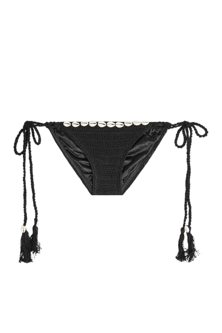 Anna Kosturova Anna Kosturova Crochet Knit Bikini Bottoms With Shell Embellishments