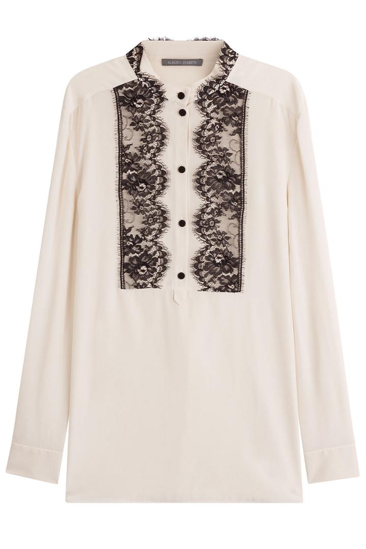 Alberta Ferretti Alberta Ferretti Silk Tunic With Lace