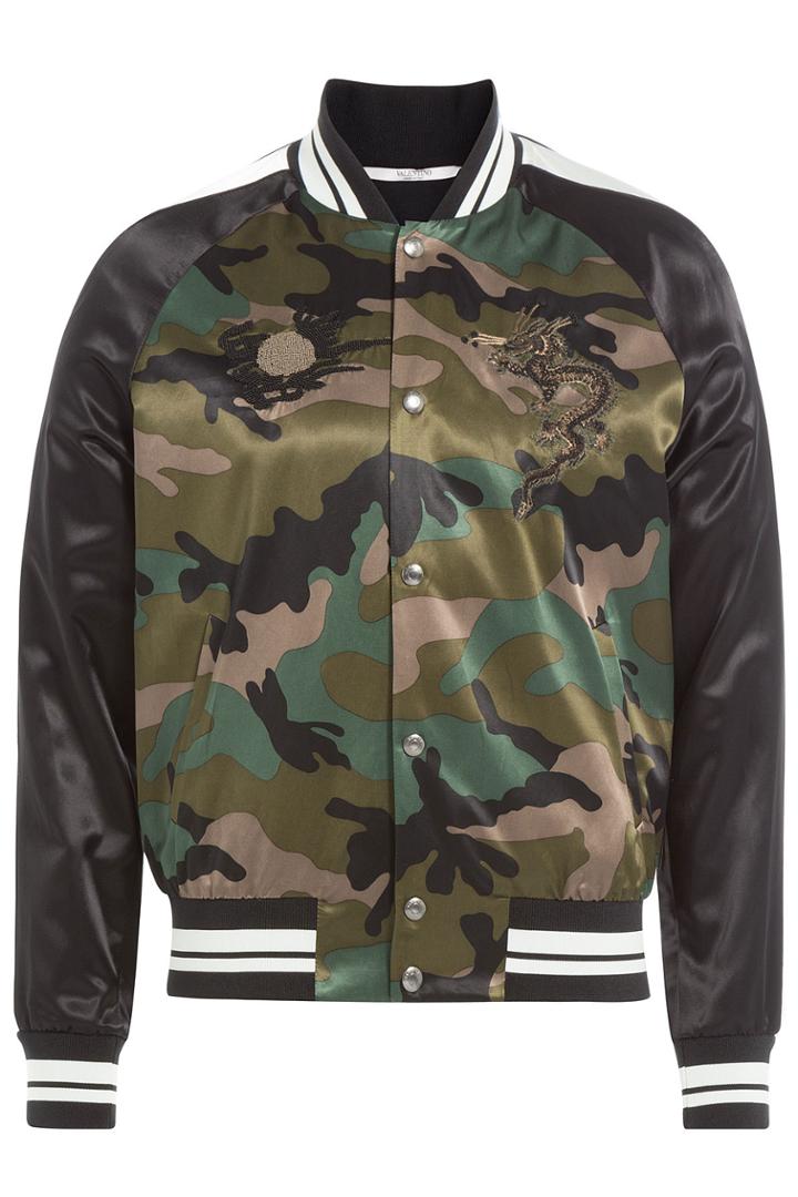 Valentino Valentino Camo Print Souvenir Jacket - Green