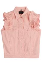 J Brand X Simone Rocha J Brand X Simone Rocha Denim Vest With Frilled Sleeves - Pink