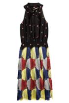 Marco De Vincenzo Marco De Vincenzo Silk Dress With Fringed Skirt