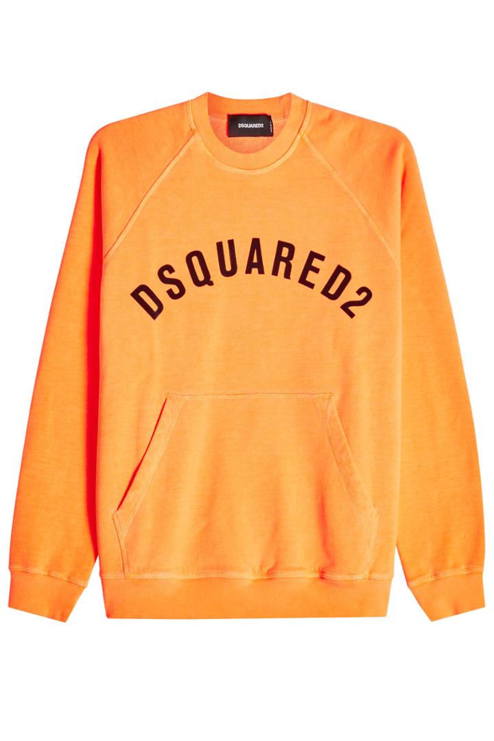 Dsquared2 Dsquared2 Printed Cotton Hoody - Orange