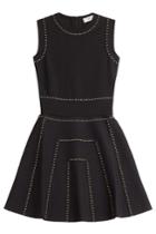 Valentino Valentino Studded Flared Mini-dress - Black