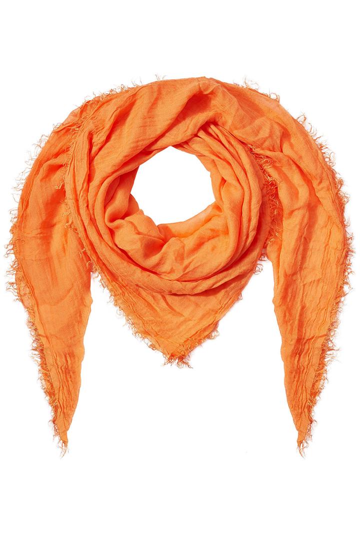 Faliero Sarti Faliero Sarti Fringed Scarf With Cashmere - Orange
