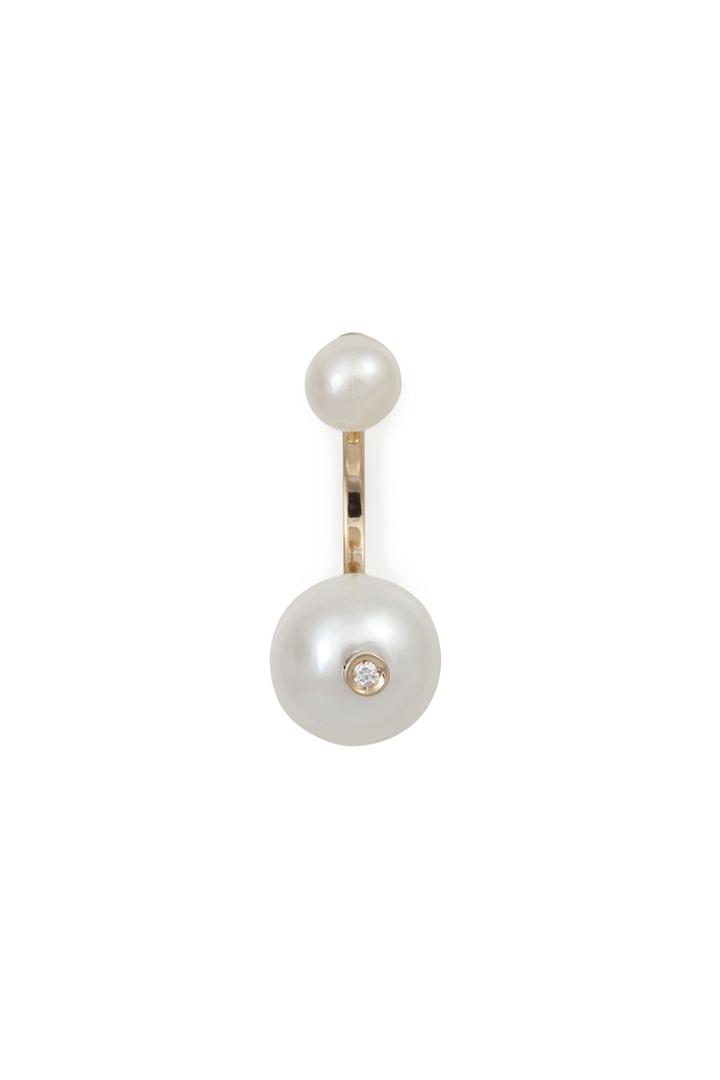 Delfina Delettrez Delfina Delettrez 18kt Yellow Gold Earing With Pearl And White Diamond
