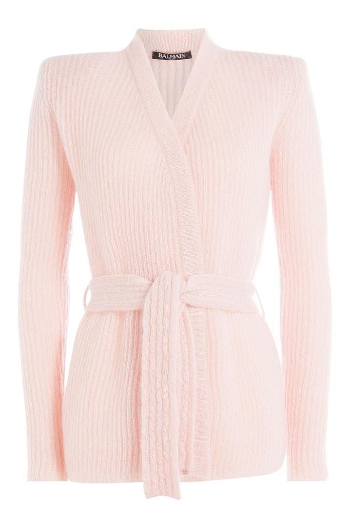 Balmain Balmain Cardigan With Mohair And Wool - Rose