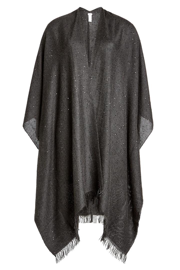 Brunello Cucinelli Brunello Cucinelli Cashmere Scarf With Silk And Sequins - Grey