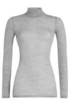 Balmain Balmain Wool Turtleneck Pullover With Embossed Buttons - Grey