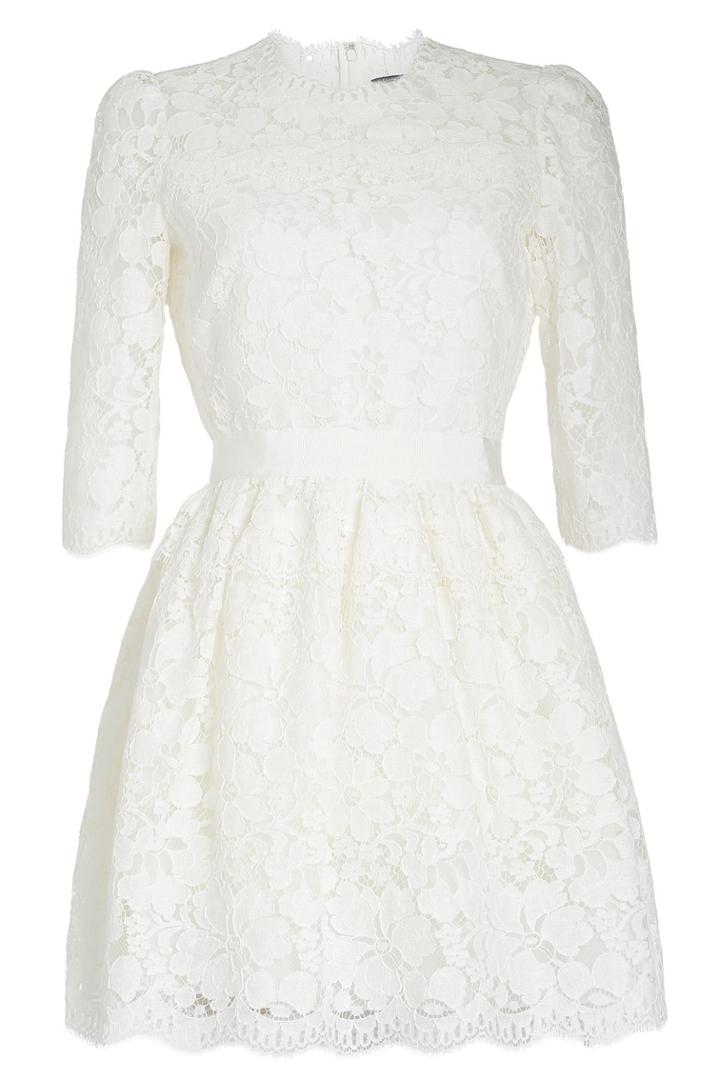 Alexander Mcqueen Alexander Mcqueen Lace Mini Dress With Cotton