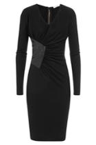 Vionnet Vionnet Virgin Wool Dress With Leather - None