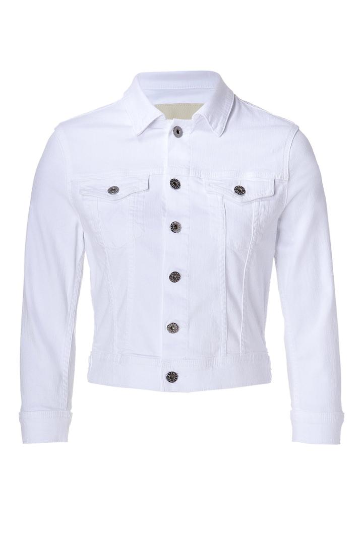 Adriano Goldschmied Adriano Goldschmied Embroidered Back Jean Jacket - White