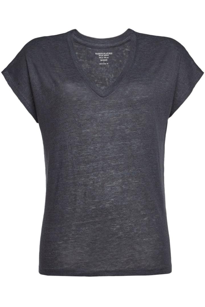 Majestic Majestic T-shirt With Linen And Silk