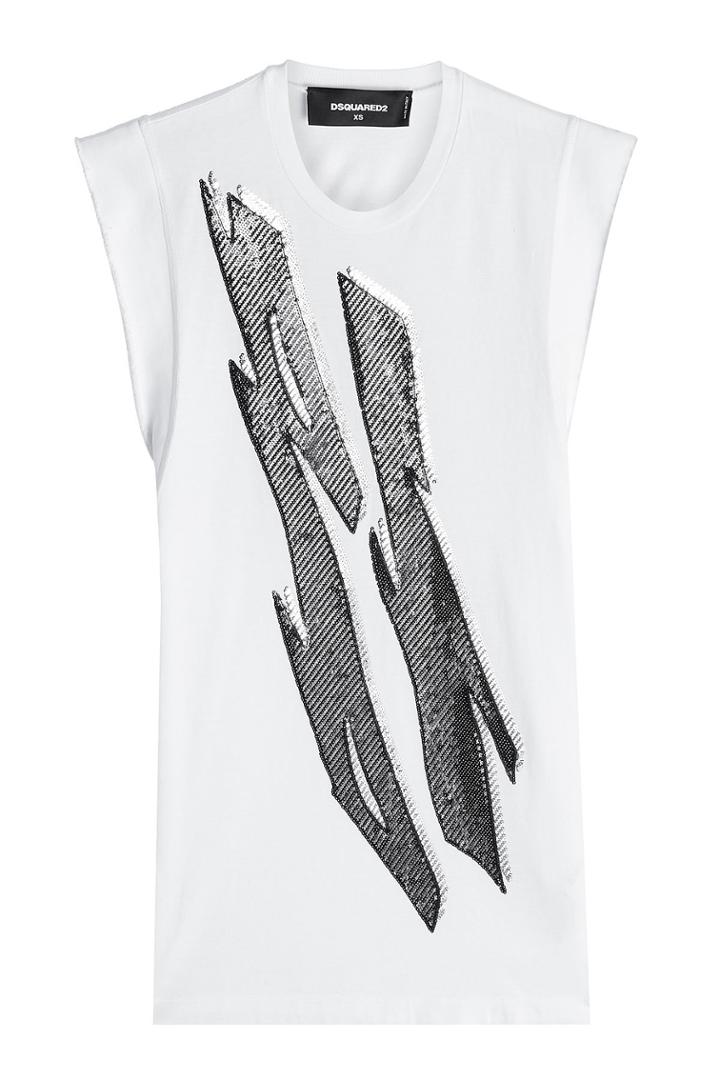 Dsquared2 Dsquared2 Sequin Embellished Cotton Tank
