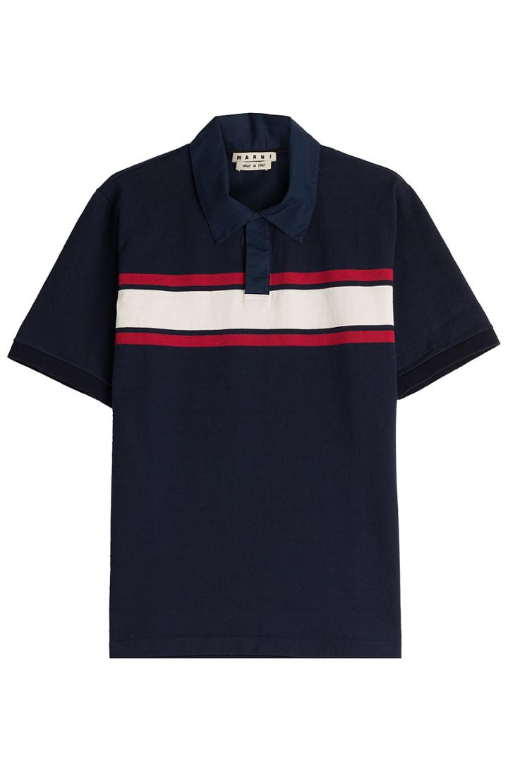 Marni Marni Cotton Polo Shirt With Colorblock Stripe