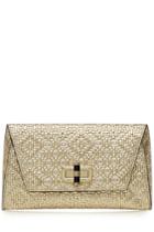 Diane Von Furstenberg Diane Von Furstenberg Textured Leather Clutch - Gold