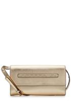 R.e.d. Valentino R.e.d. Valentino Metallic Leather Clutch With Shoulder Strap