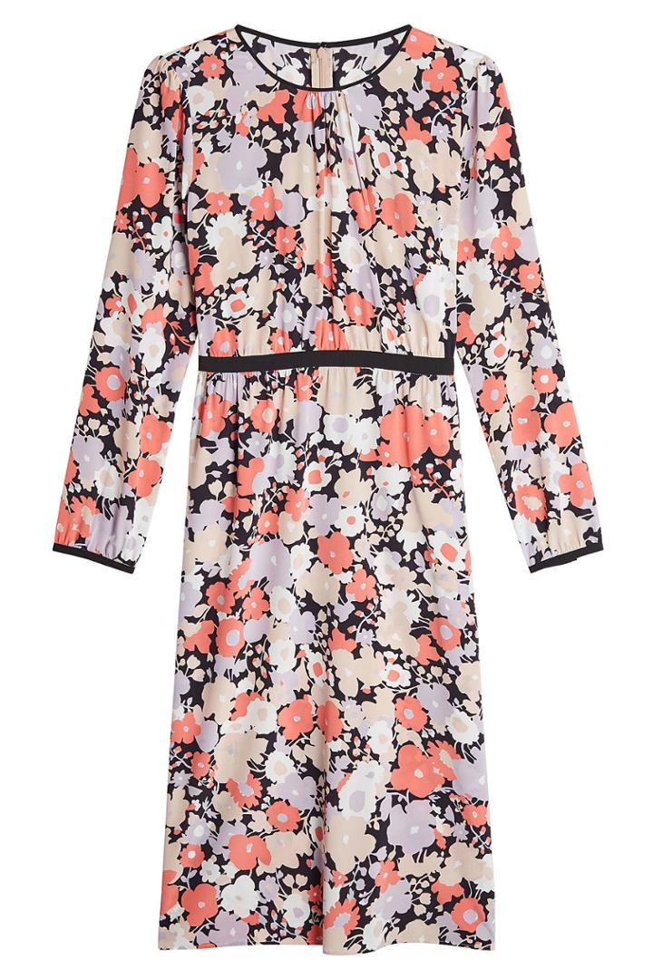 Agnona Agnona Floral Midi Dress With Silk