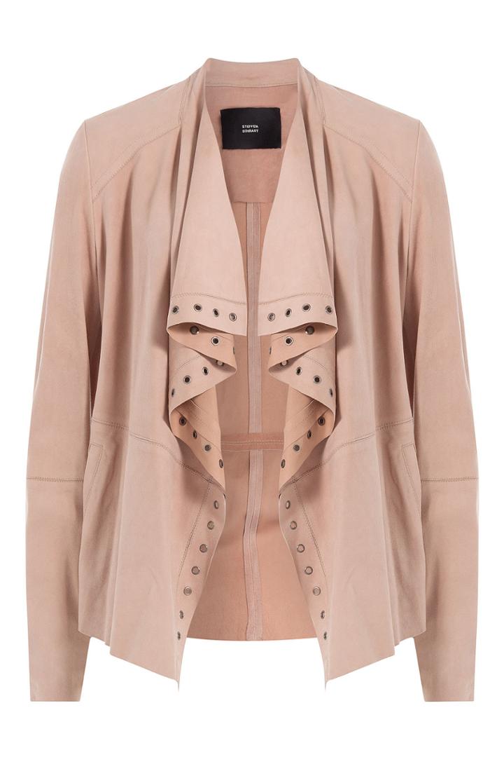 Steffen Schraut Steffen Schraut Draped Suede Jacket - Pink