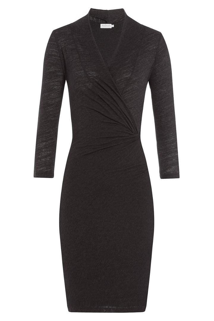 Velvet Velvet Draped Front Dress - Grey