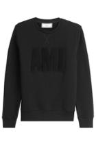 Ami Ami Cotton Sweatshirt With Applique - Black