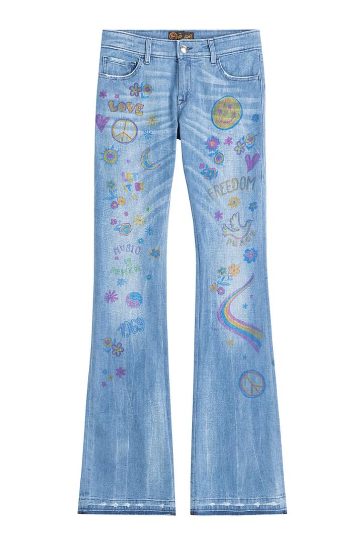 Seafarer Seafarer Graffiti Print Flared Jeans