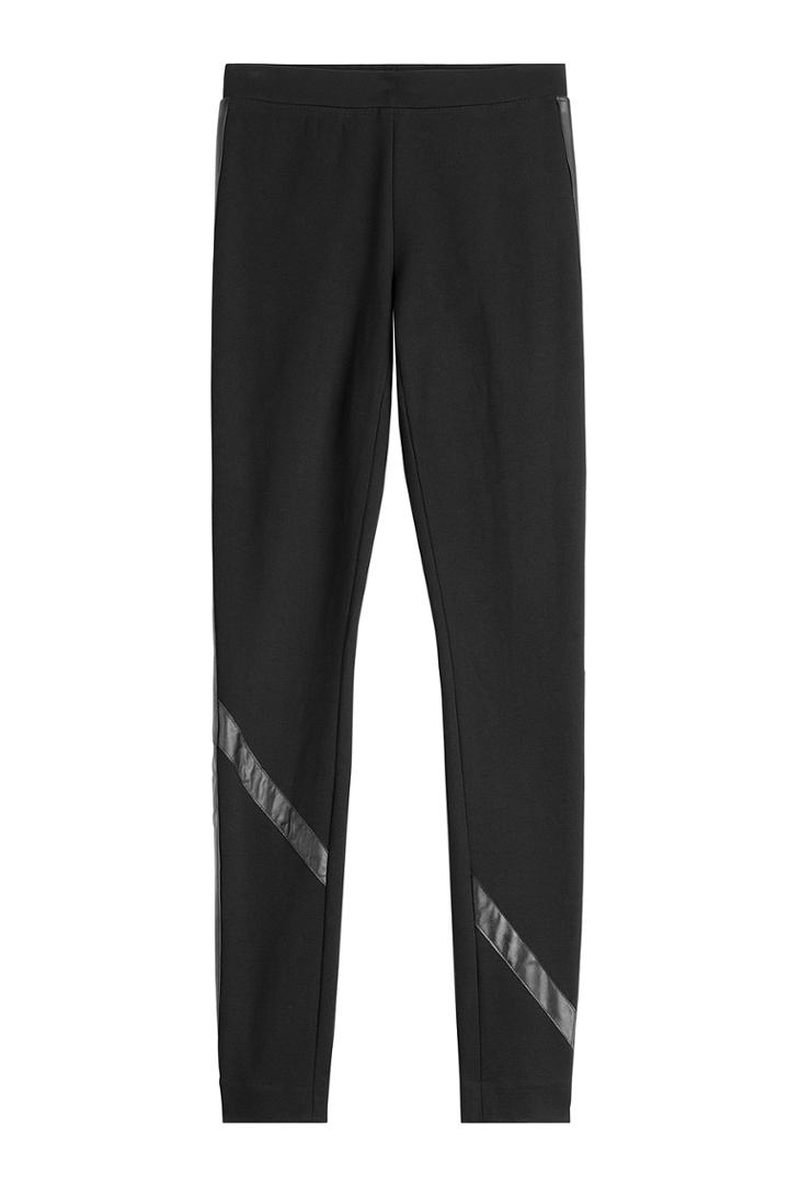 Dkny Dkny Legging With Pleather Trim - Black