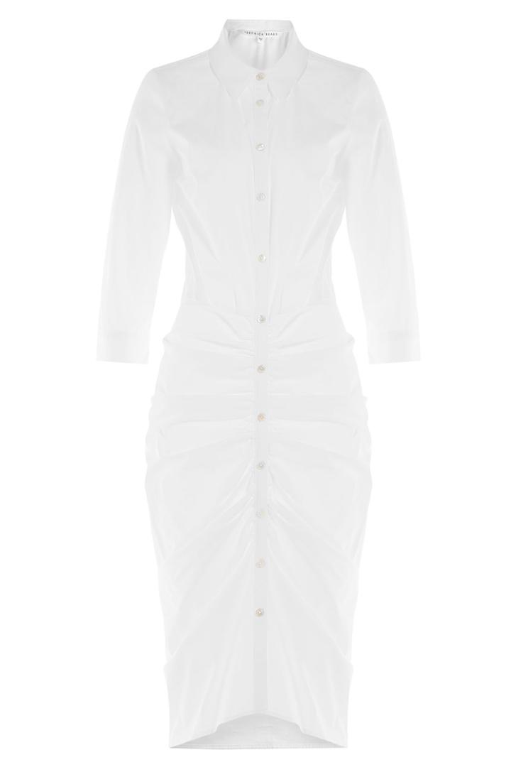 Veronica Beard Veronica Beard Capella Cotton Shirt Dress - White