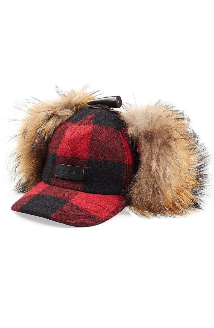 Dsquared2 Wool Hat With Fur