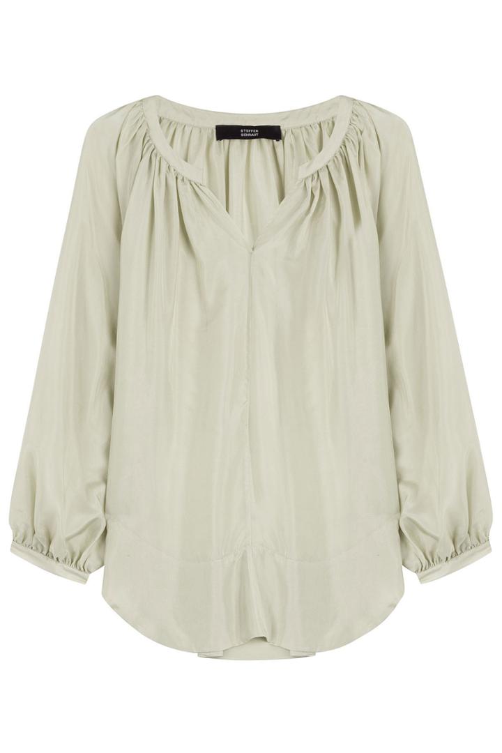 Steffen Schraut Steffen Schraut Gathered Silk Blouse - Green