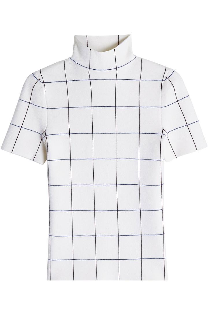 Victoria Beckham Victoria Beckham Short Sleeve Polo Top With Wool