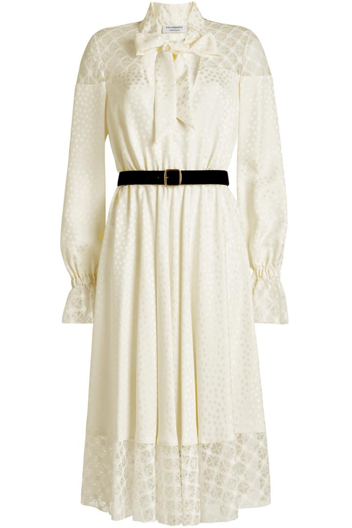 Philosophy Di Lorenzo Serafini Philosophy Di Lorenzo Serafini Belted Dress With Lace