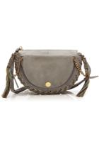 See By Chloé See By Chloé Leather And Suede Shoulder Bag With Chain Embellishment