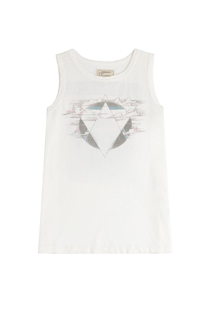 Current/elliott Current/elliott The Muscle Tee Printed Cotton Tank - White